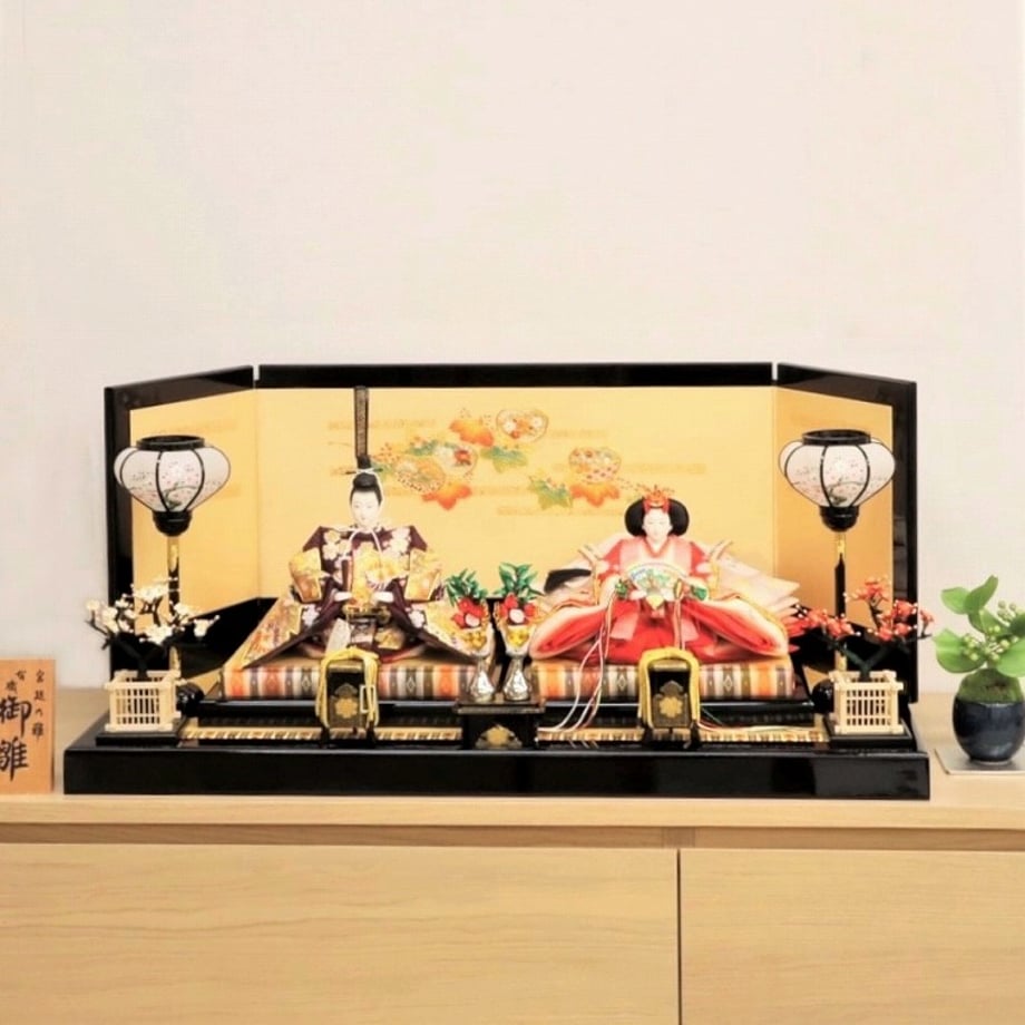 雛人形　小出松寿作　京9番 金彩京刺繍「松川取に辻が花」